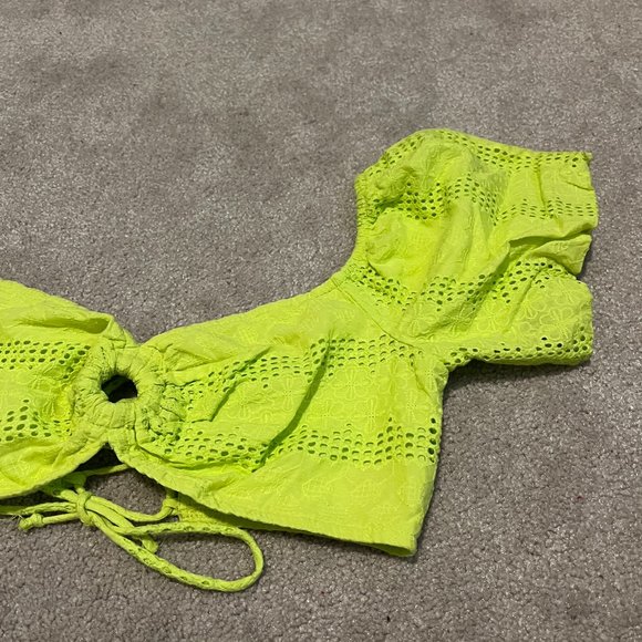 Wild Fable - Neon Embroidered Eyelet Top - Size S - Picture 2 of 3